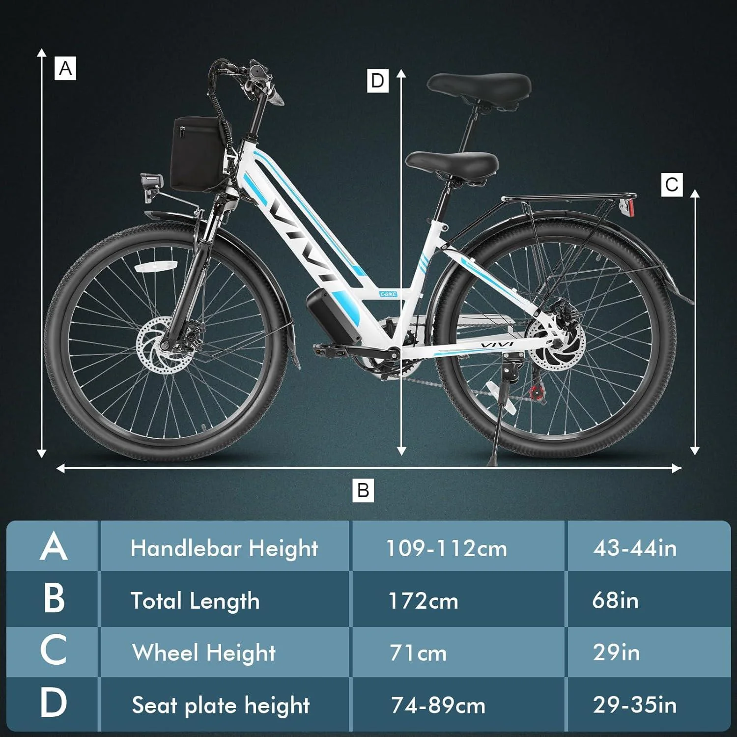 VIVI MT26GUL Electric Bike Rambler Electric Commuter Bike SGS Certified to UL2849 - Image 12
